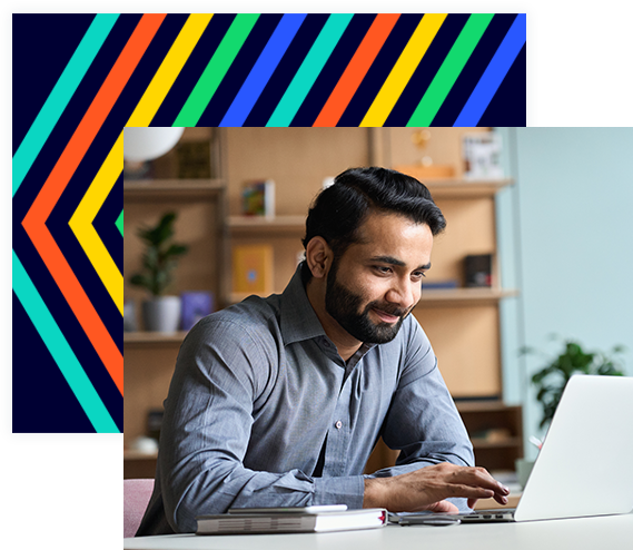 A man on a virtual meeting